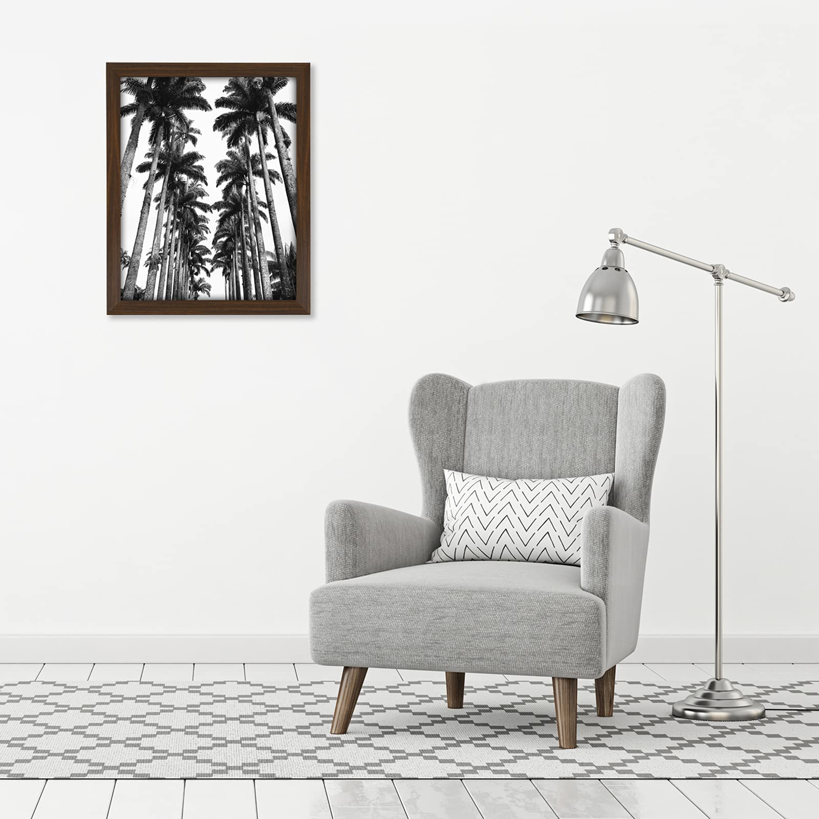 Americanflat 22x28 Poster Frame in Walnut - Composite Wood with Polished Plexiglass - Horizontal and Vertical Formats for Wall with Included Hanging Hardware