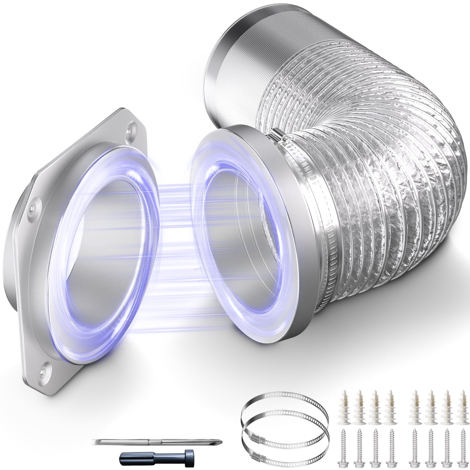 Photo 1 of Drfilty Magnetic Dryer Vent MV-180 Connector Kit, 4 Inch for Tight Spaces, Strong Magnetic Seal, Easy Quick Installation, Improves Airflow & Safety, simple to Clean