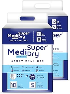 Adult Diaper Pants | Small (S) |Waist 51-81 cm (20-32 inches) |High Absorbency -10 Hrs |Rash-Free |Leakproof |Breathable |Odourless |Elastic Waist |For Men & Women | 20 Units, Pack of 2