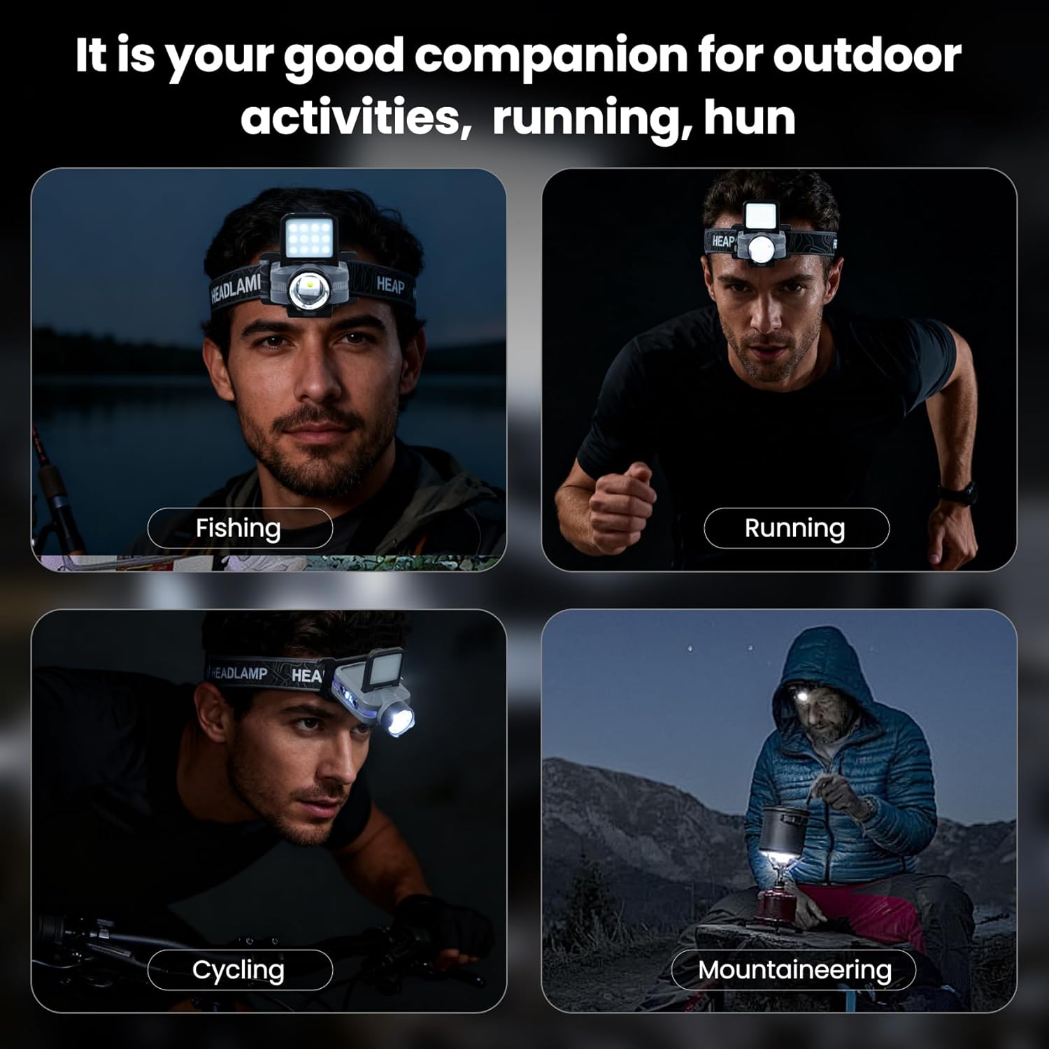 Foleto 2-Pack Rechargeable Hat Clip Lights, 900 Lumens Zoomable & Dimmable LED Headlamp Flashlight with 180° Adjustable Clip, 6 Modes, Long Battery Life for Running, Camping, Hiking, Working - Image 6