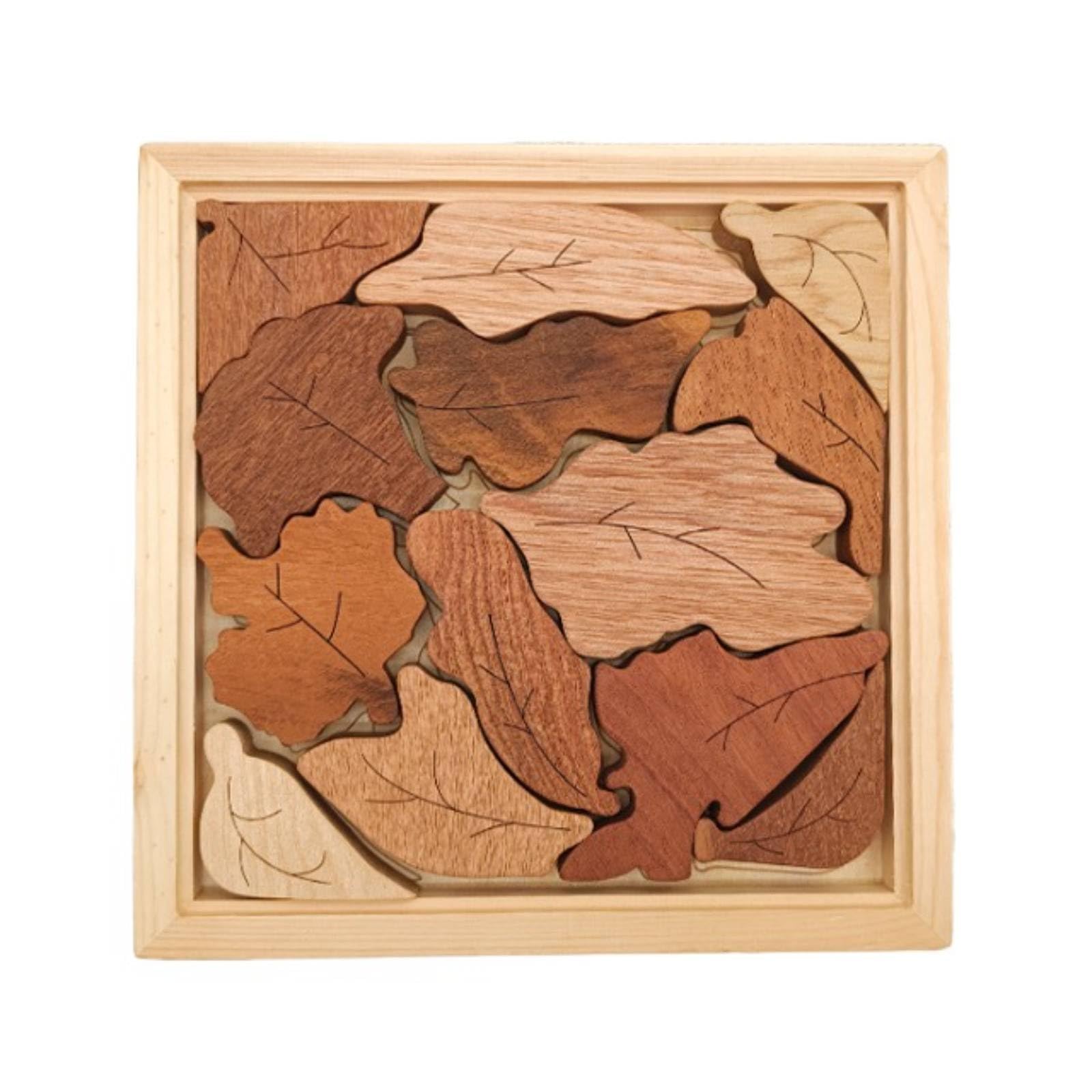 Kinder Lernpuzzle Holz Lernspielzeug Lernbrett Steckspiel Motorikspiel Glatt Geschliffene Teile Und Passgenaues Raster Fördern Formerkennung Und, MM Blattpuzzle