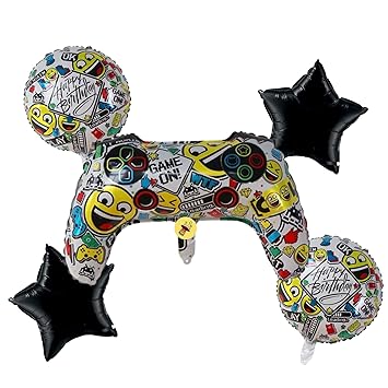Atpata Funky Gamer Birthday GAME ON! Foil Balloons (Set of 5) Video Game Theme Birthday Party - Gaming Console Shape Foil Balloon (Gaming White Balloons) - image, photos