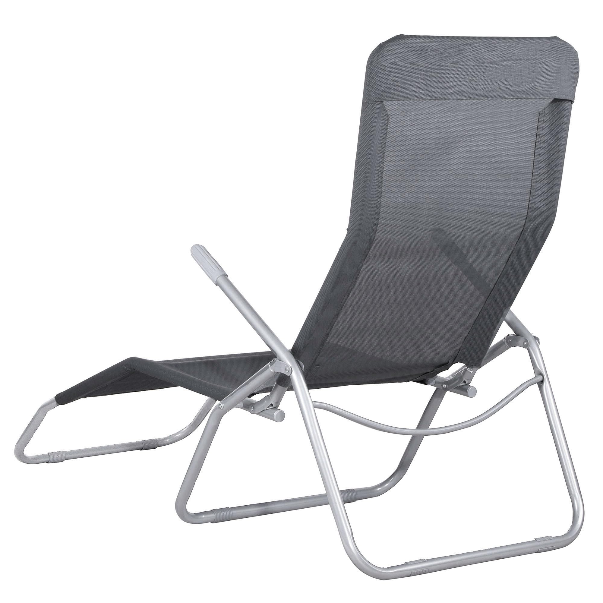 SPRINGOS Chaise Longue basculante Chaise Longue de Jardin 3 Positions en métal avec accoudoirs et Tissu Textile Fauteuil inclinable d'été