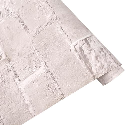 Miniatura 6 de LovingWay Rollo de papel tapiz de 14.7 pies, color gris claro, ladrillos para estanterías, citas inglesas, revestimiento de cajón de 17.7 x 177