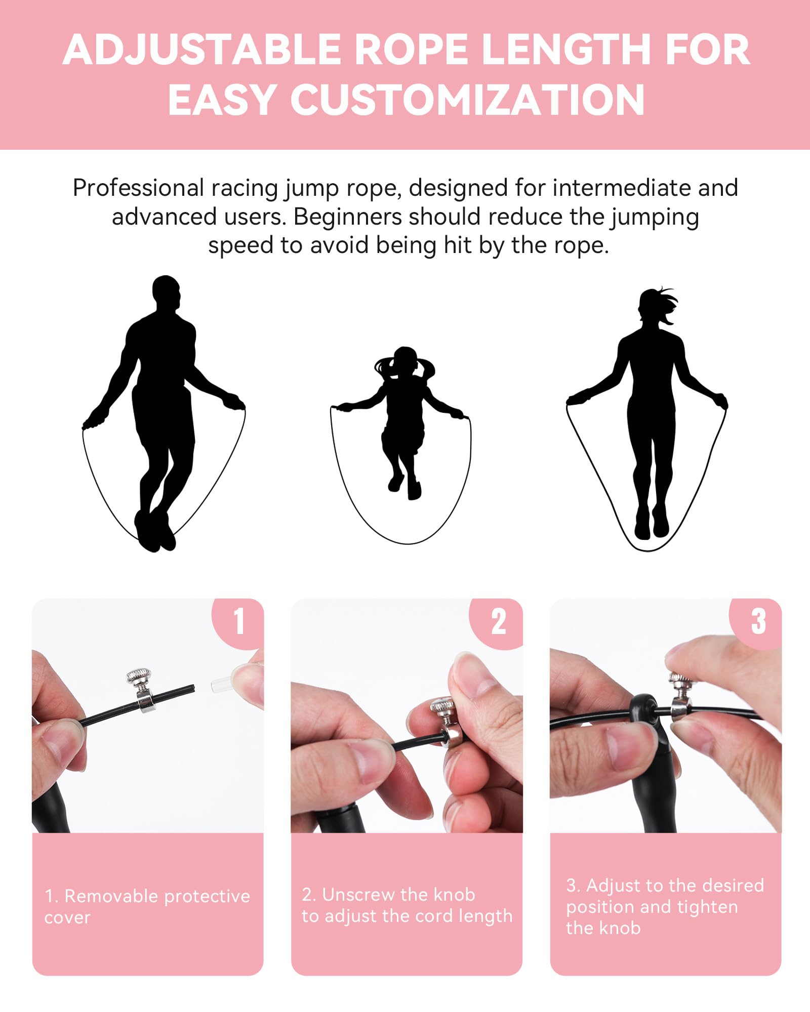 Profesjonalna skakanka Speed Jump Rope – podwójne łożyskok, regulowana linka stalowa 2,8 m, ergonomiczne uchwyty antypoślizgowe, lekka i wydajna skakanka do fitnessu, boksu i treningu siłowego