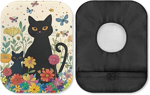Funda para bolsa de ostomía, cubierta de bolsa de urostomía, bolsas de colostomía, suministros Gato negro floral