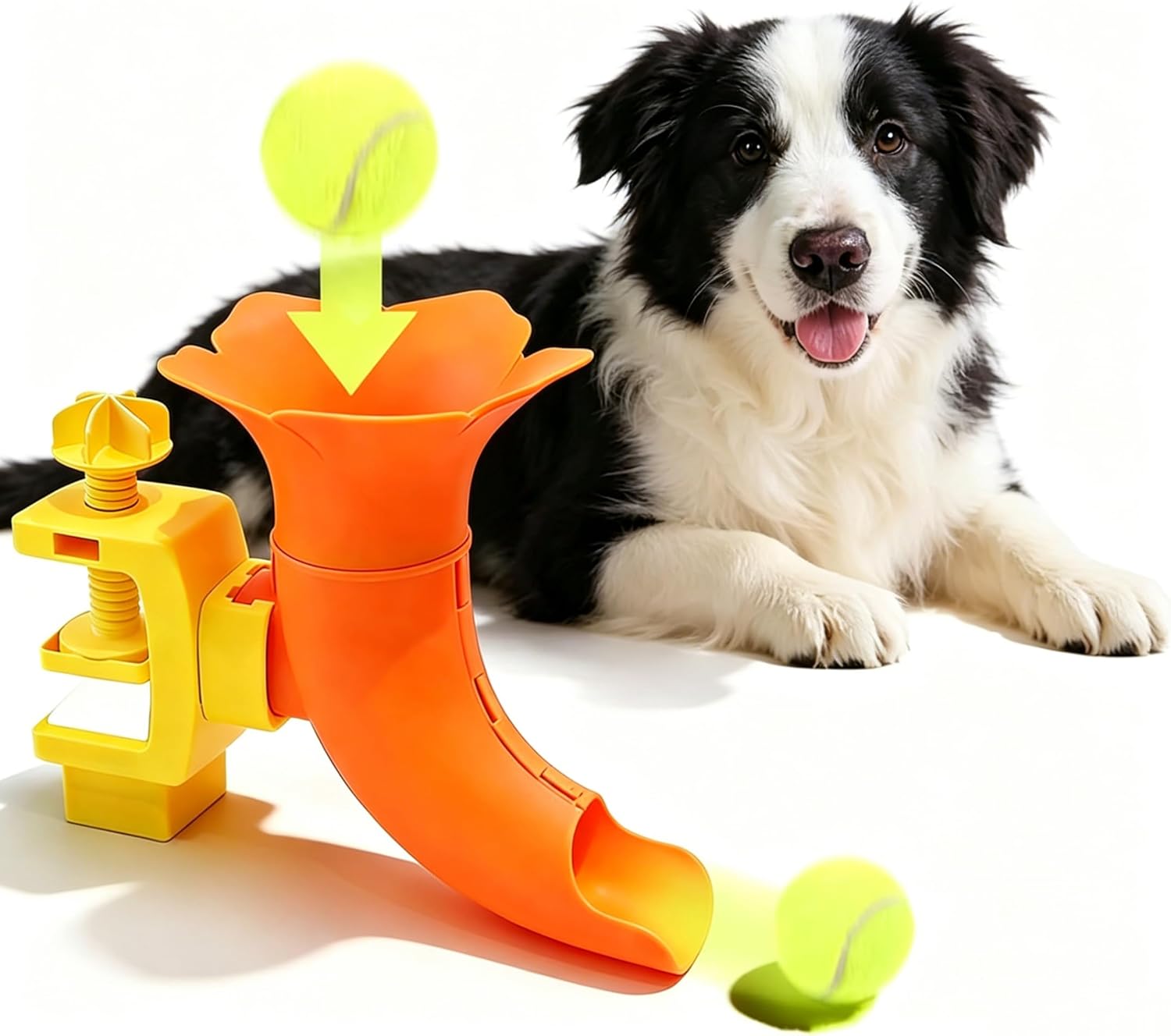 Marchul Adjustable Dog Ball Launcher Toy, Adjustable Height Launcher Ball Thrower for Indoor/Outdoor Fetch Play, Interactive Energy Release Tool for Medium & Large Dogs, Easy Mount on Door/Post/Table