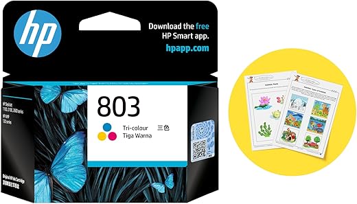 HP 803 Tri-Color Original Ink Cartridge,Tri-Color (CMY)