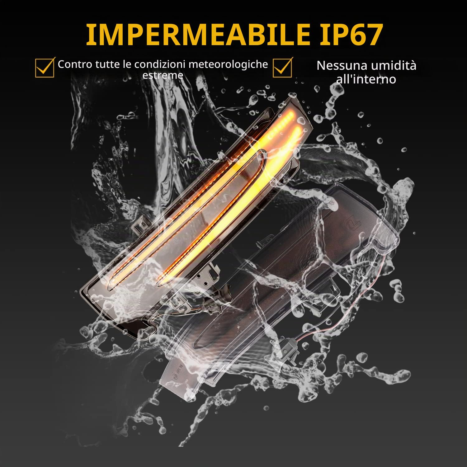 Coppia di Indicatori di Direzione, Indicatori di Direzione Sequenziali Ambra Compatibile con Mercedes Benz W176 W246 W204 W212 W221 CLA C117 X156 X204 W218, 2 Pezzi
