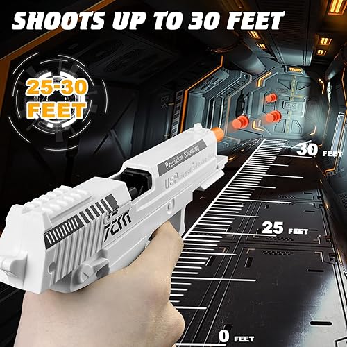 Miniatura 5 de Pistola de juguete con recarga automática de rebote de expulsión y blaster de espuma suave, ideal para juegos de disparos, juguetes de modelo