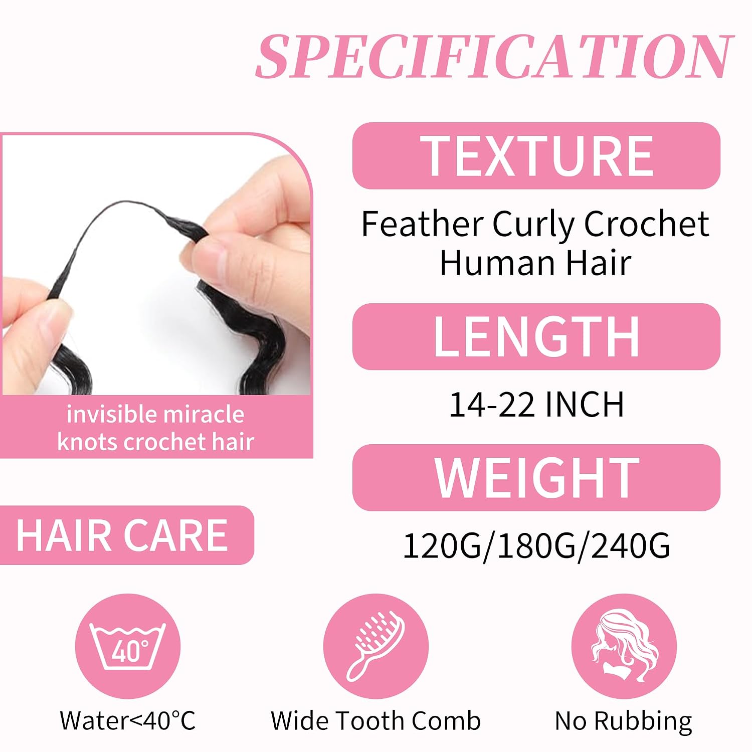 Feather Crochet Human Hair 20 Inch 240g Invisible Miracle Knots Crochet Hair for Black Women Knotless pre Separated Human Hair Extensions Jerry Curly Crochet Bundles for Boho Braids