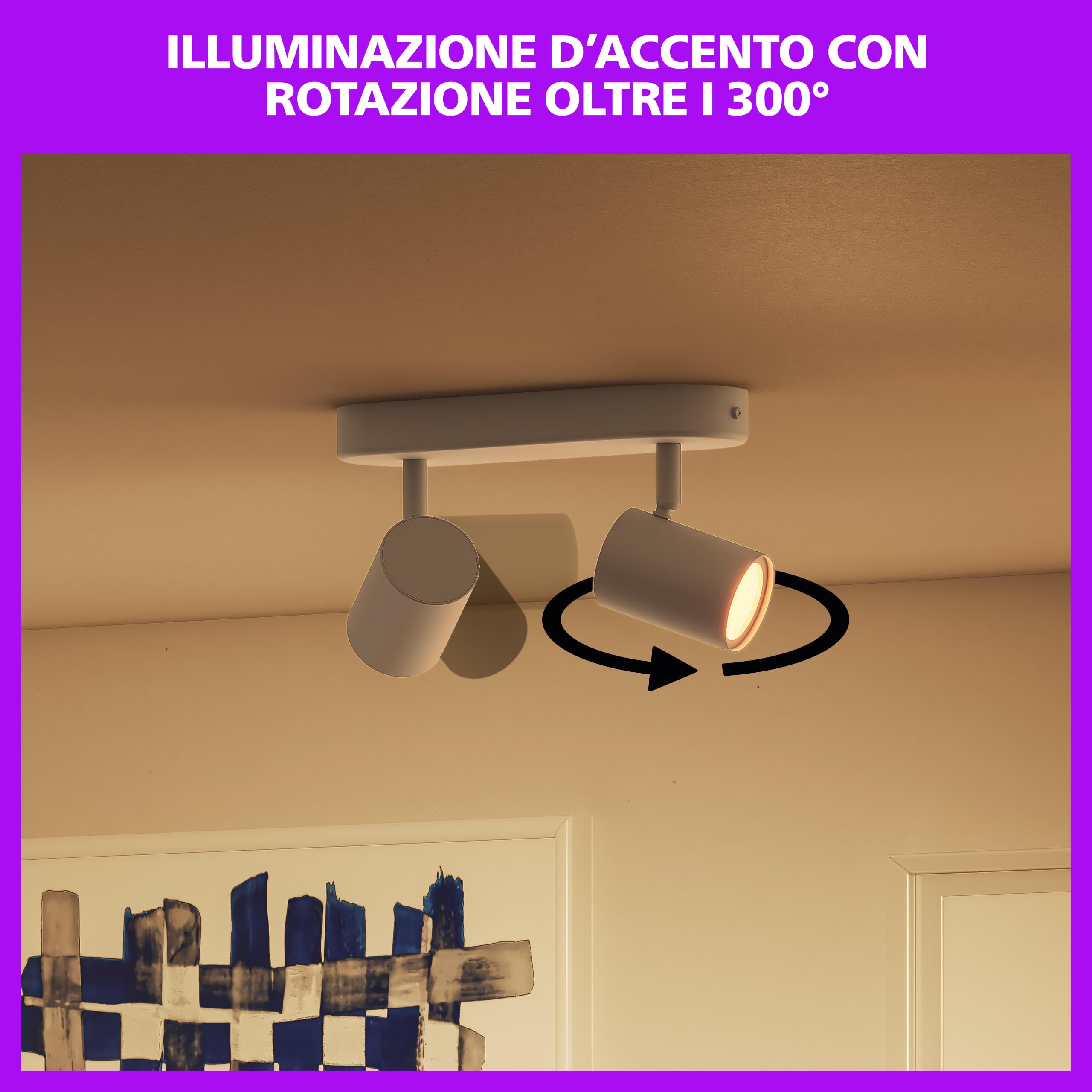 Philips Smart Lighting Faretti GU10 x2, WH Bianco
