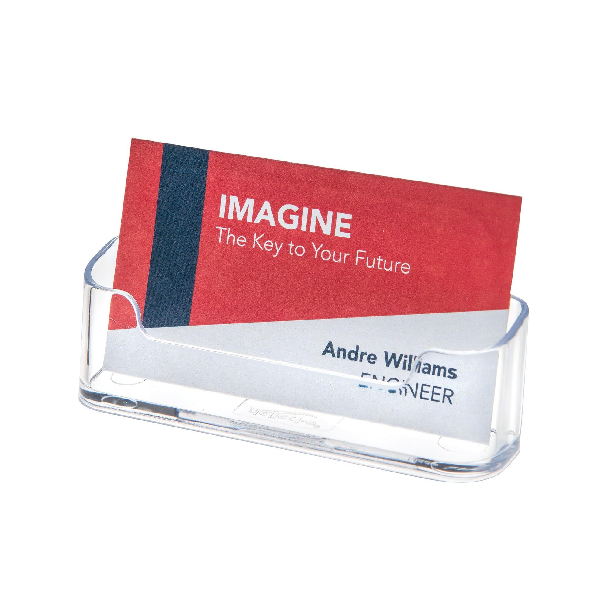 Deflecto Single-pocket Desktop Business Card Holder - Clear