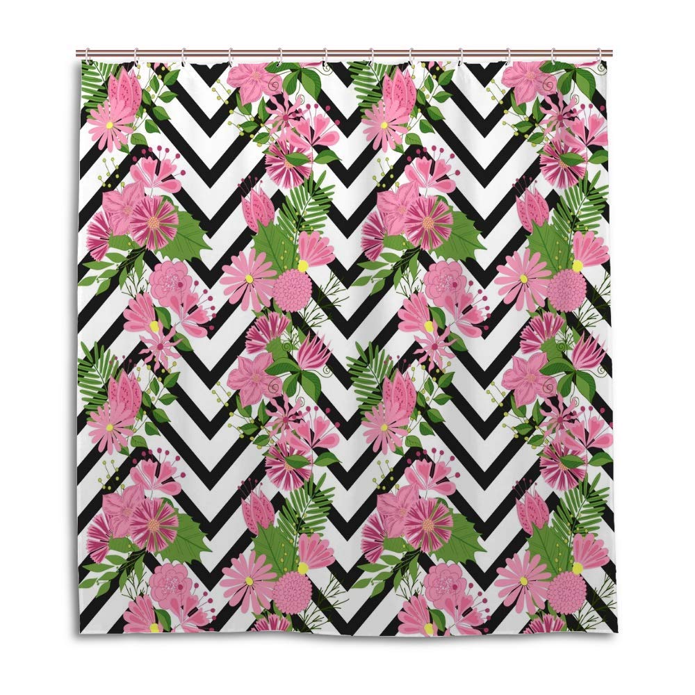 Rideau de douche lavable en machine polyester motif oursons