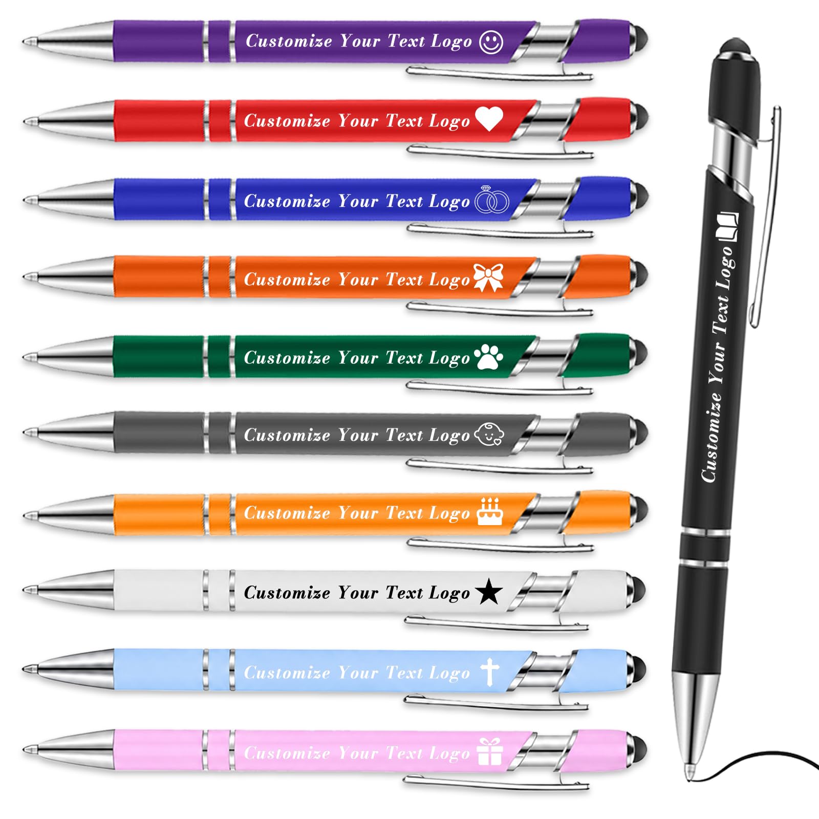 Up to 480 Personalised Pen Bulk-Custom Engraved Ballpoint Pens with Stylus