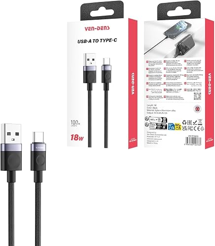 18W USB C Fast Charging Cable - Type C Power Cord Compatible with Samsung, Huawei, OnePlus, Google - Data Sync & Charge
