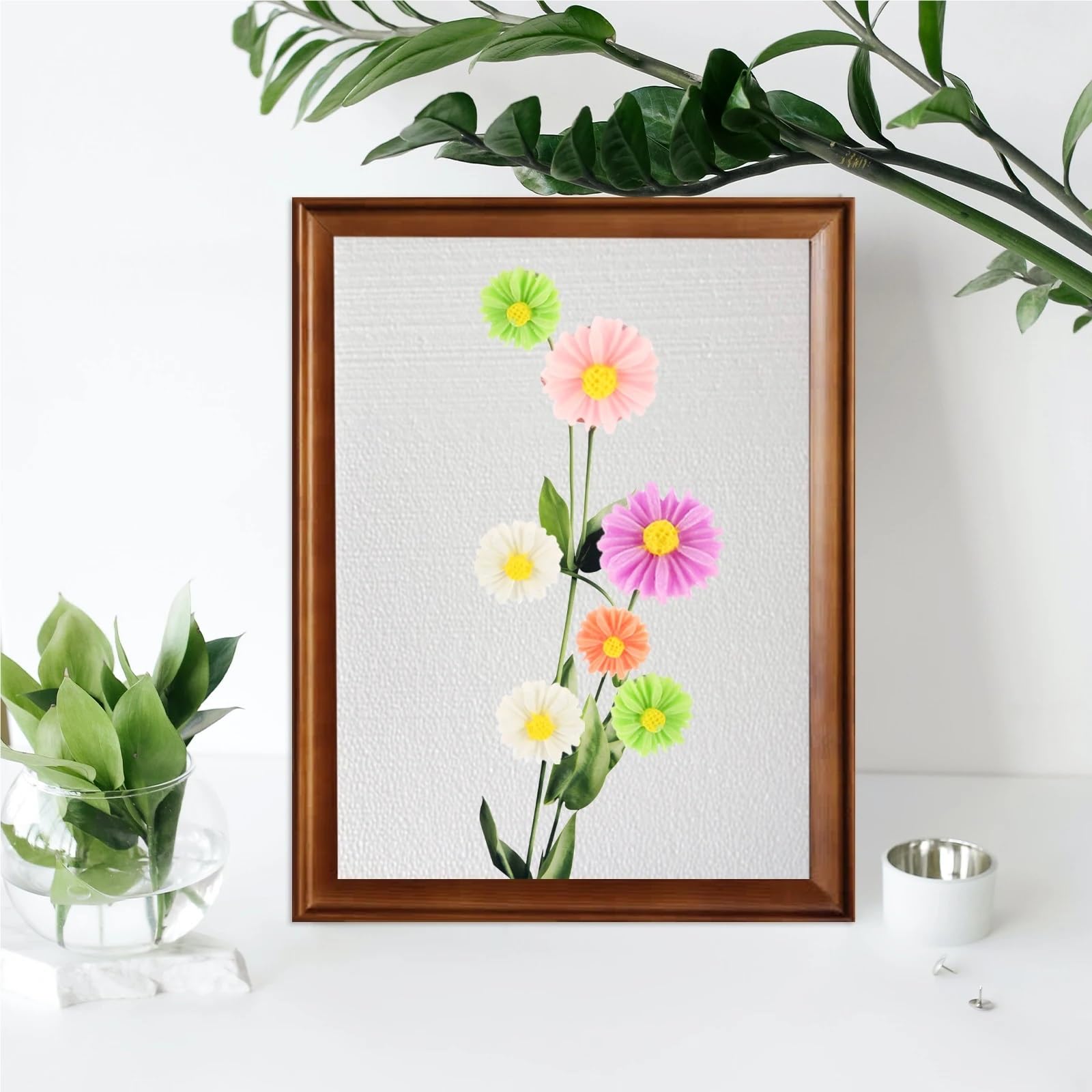 60 chinchetas de margaritas para pared y escritorio, decoración de oficina, delicados, suministros de mapas, uso diario, pizarra blanca para tablón de anuncios, tablero de corcho y mapa