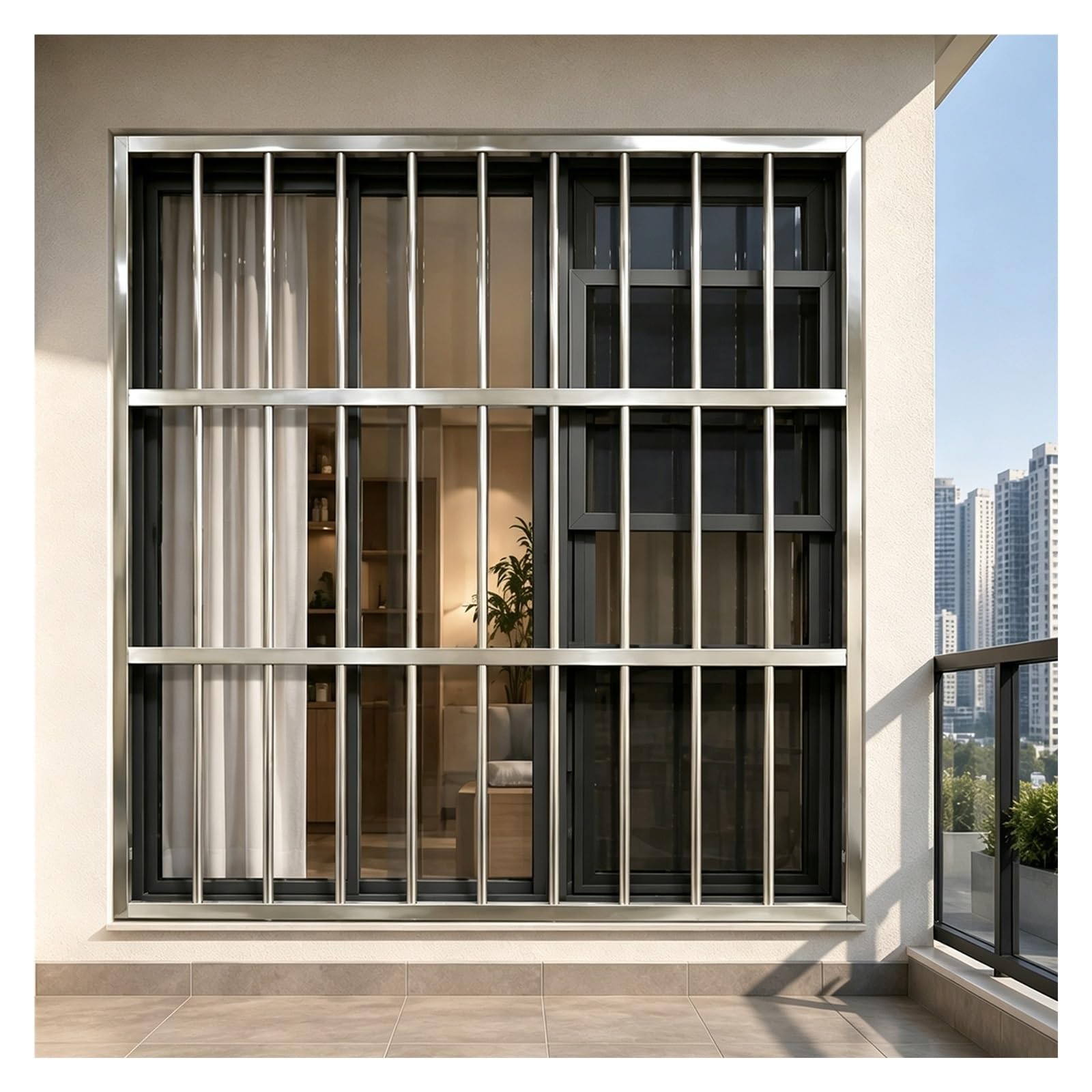 Inferriate per Finestre Barre di Sicurezza Antifurto in Metallo per Finestre | Barriera Di Sicurezza Personalizzabile Per Finestre, Larghezze 65-180 Cm, Ideale Per Uffici, Scuole E Resort
