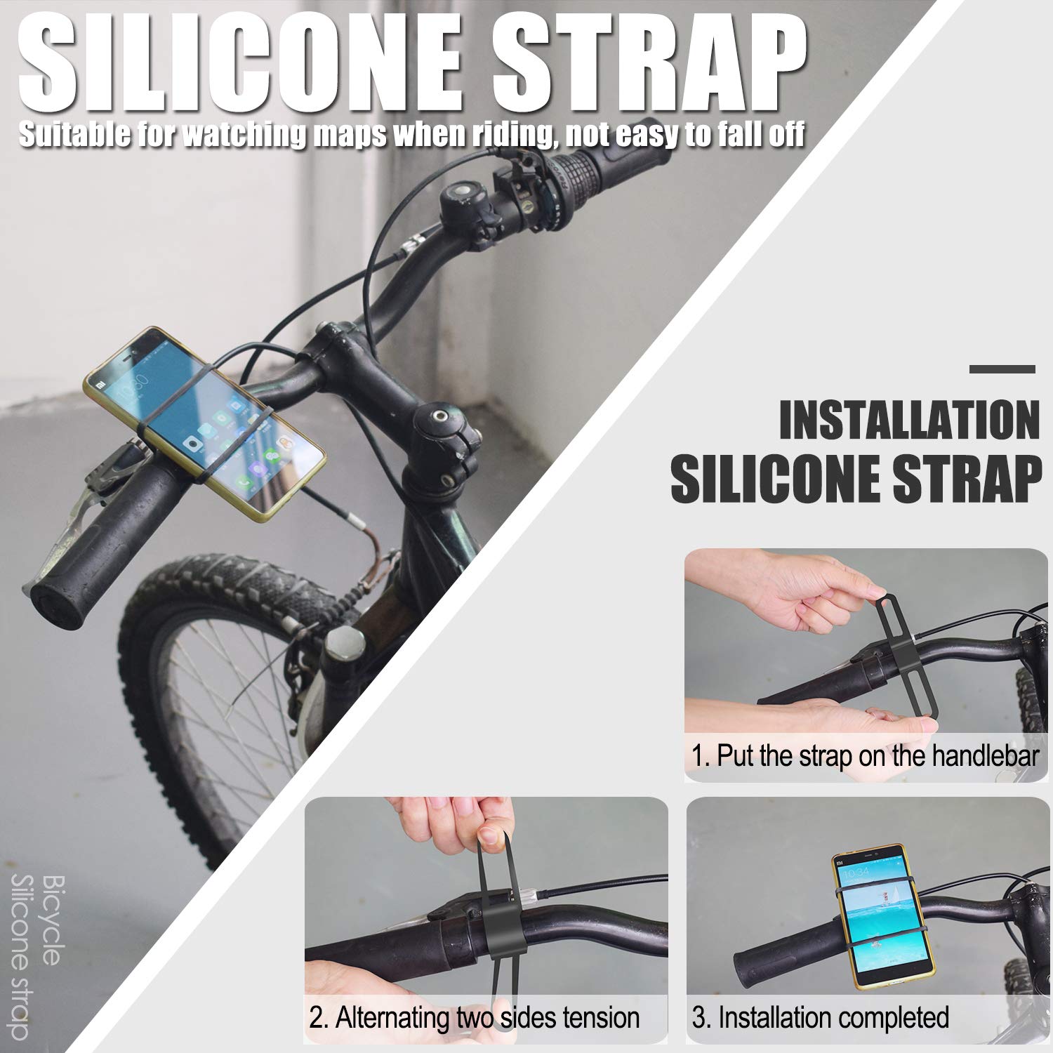 WASAGA Luce posteriore per bicicletta con telecomando per allarme, campanello per bicicletta e luce posteriore COB, luce posteriore antifurto ricaricabile impermeabile, cinturino in silicone per