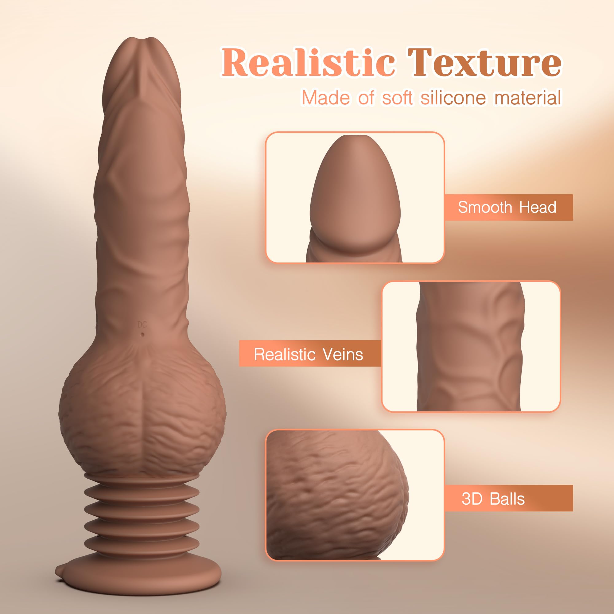 Tracy's Dog Thrusting Dildo Vibrator - Pulse Pounding Dildo G-Spot Anal Stimulation with 10 Vibrating & 3 Bouncing Modes, 9.29 Inch Realistic Dildos Adult Toys Sex Toys for Women Men Couples(Drillme): Flesh