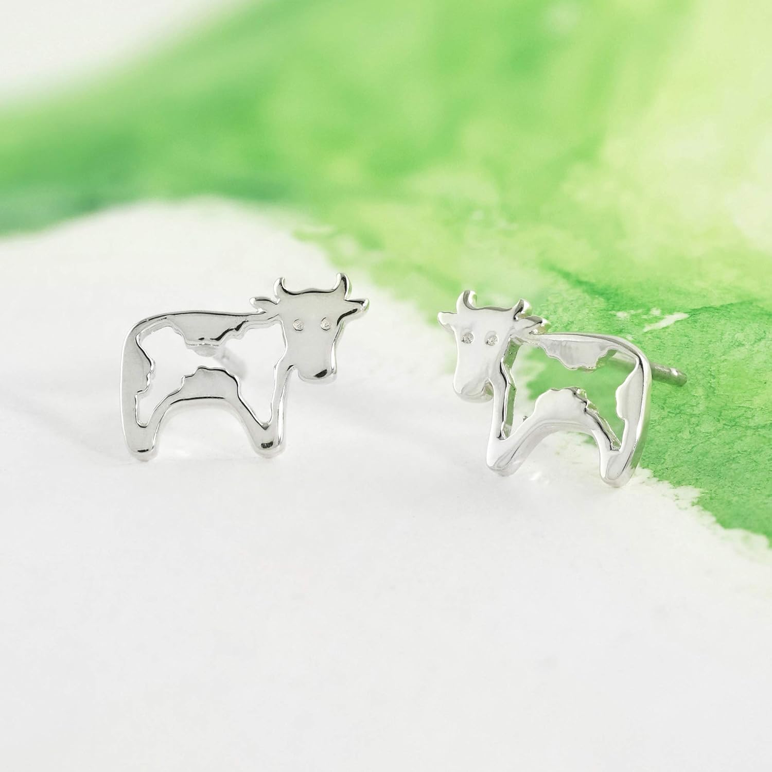 Boma Jewelry Sterling Silver Cow Stud Earrings - Image 3