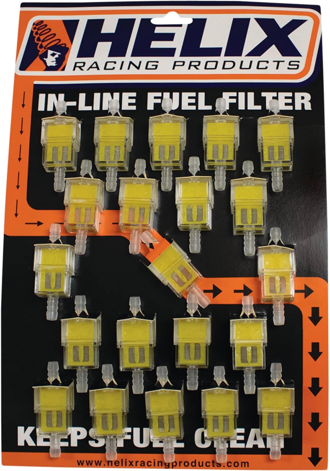 Helix Racing HLX-118-9212 Fuel Filter - Yellow Compatible with/Replacement for Helix Racing Products 118-9212 1/4" ID Fuel Line