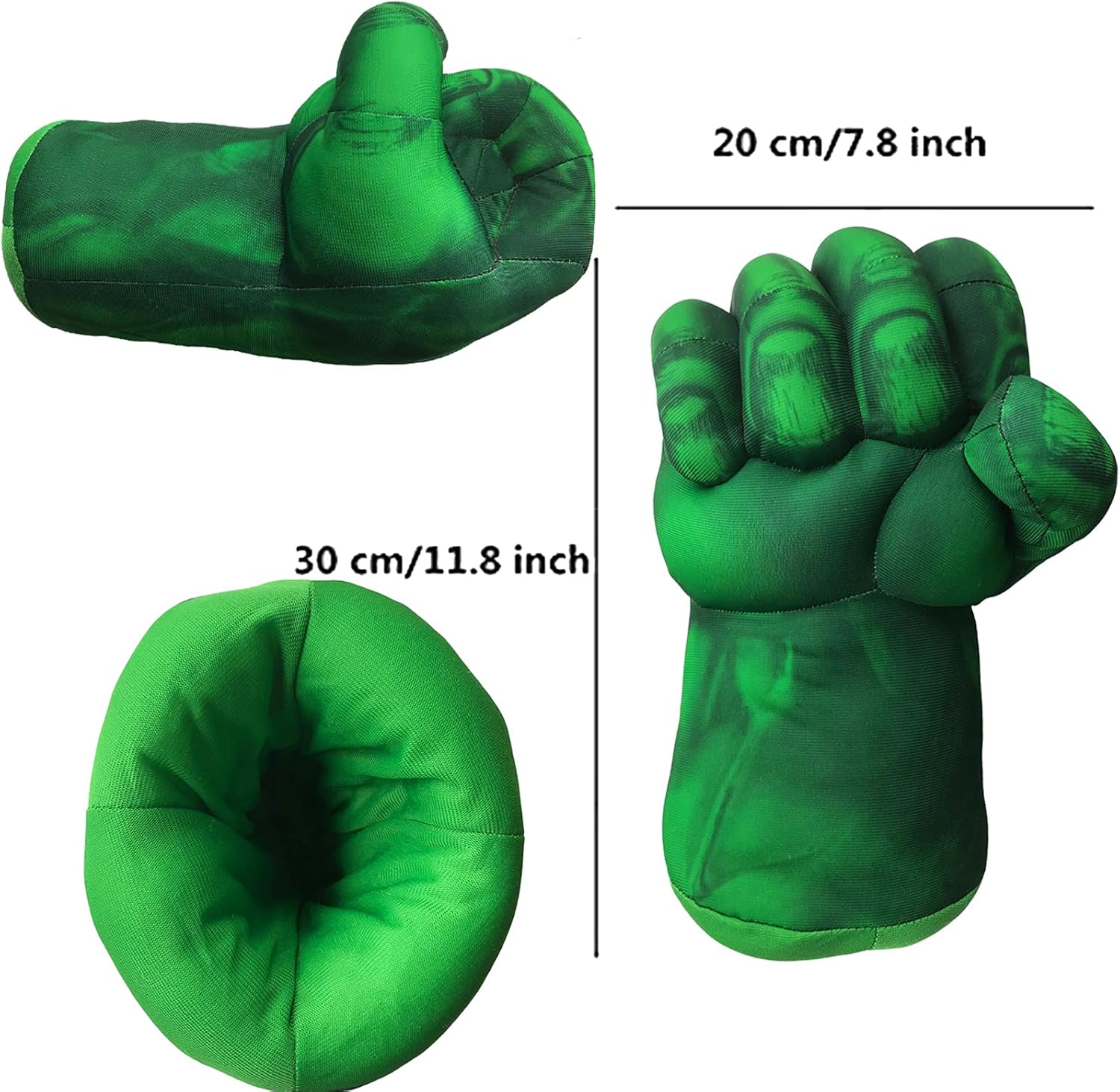 NuGeriAZ Superhero Hands for Kids Smash Punches Gloves Toy Children's Plush Boxing Glove Set Kids Cosplay Costumes for Boy Christmas Birthday Gift(Green A) - Image 3