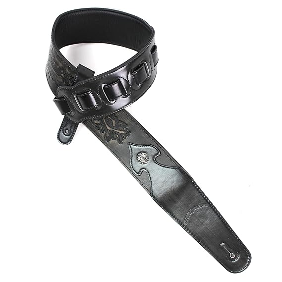 Walker & Williams LIP-04 Slate Gray Leather Strap with Cross and Thorns Tooling