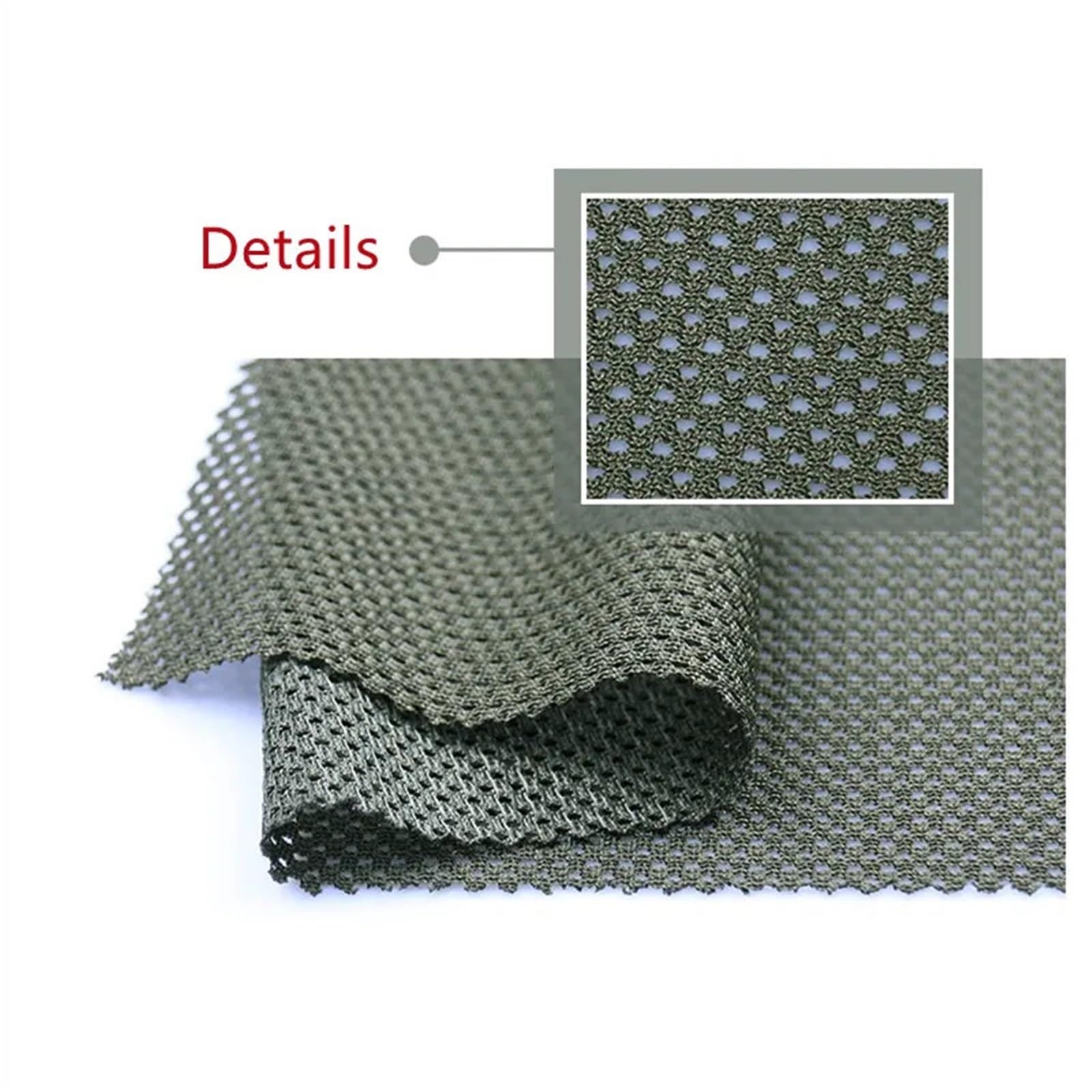 Marrón verde gris negro tela de malla tela transpirable ropa casco cubierta DIY(Color 2)