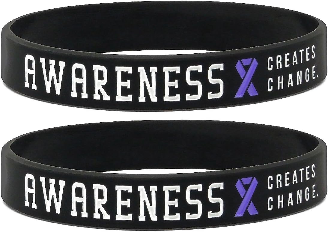 Inkstone Yellow Awareness Ribbon Bracelets Silicone Rubber