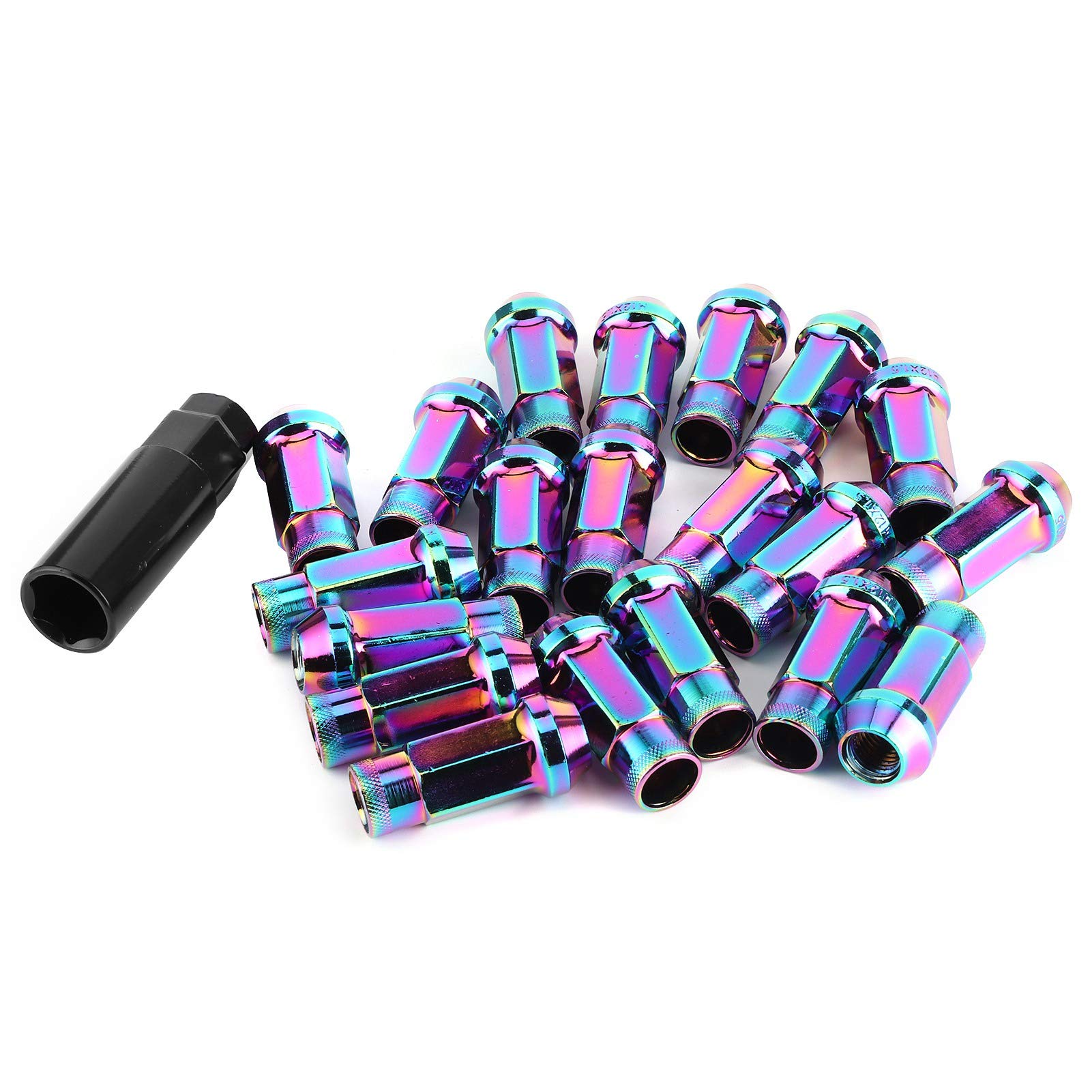 Radmuttern, Qiilu Nuts Lug, 20 Stück M12x1,5 mm Lug Nuts Open End Extended Professional Auto Auto Modification Zubehör