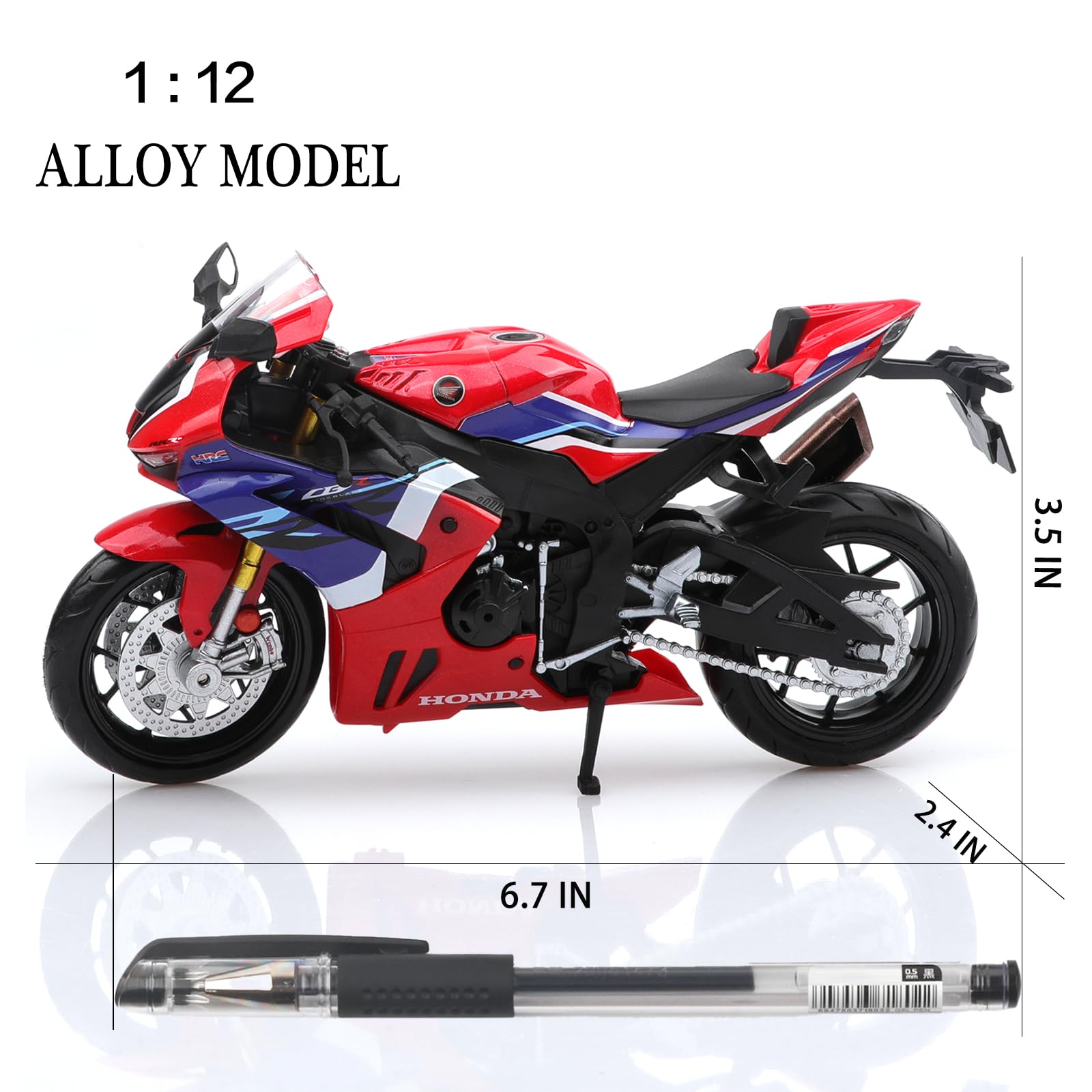 TOKAXI 1/12 Maßstab Honda CBR 1000RR Diecast Spielzeugmotorräder, Honda Motorradmodell, CBR1000RR Motorrad-Spielzeug Geschenke für Jungen und Mädchen