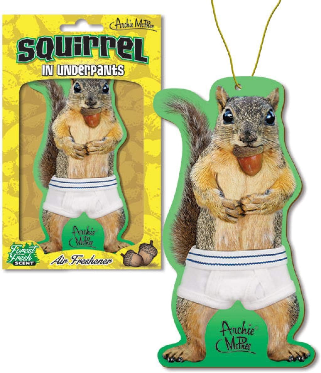 Squirrel Standing in Underwear Funny Air Freshener