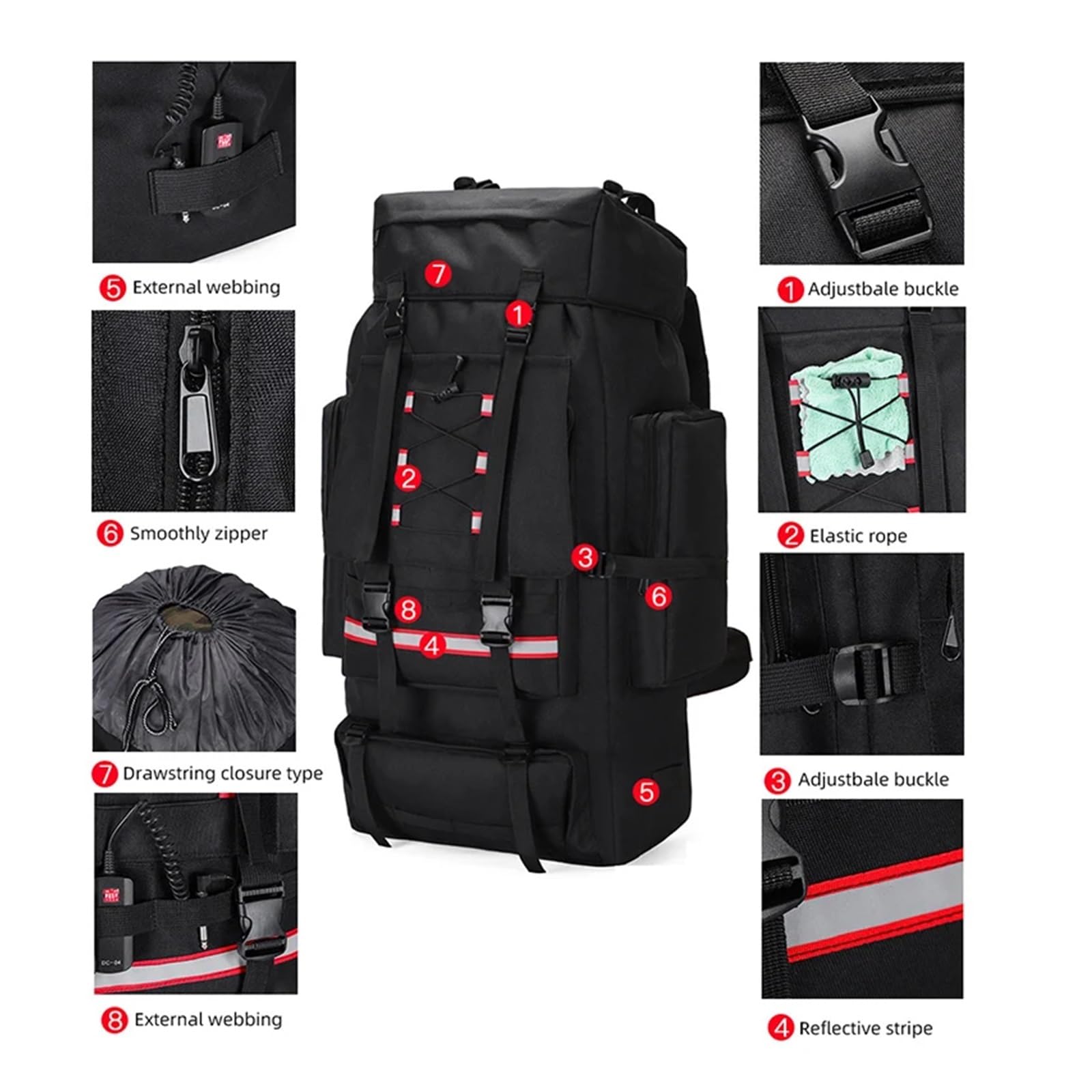 Plecak turystyczny 130 l turystyczny plecak podróżny duża torba bagażowa mężczyźni trekking outdoorowy plecak sportowy Molle plecak trekkingowy dla mężczyzn duża torba