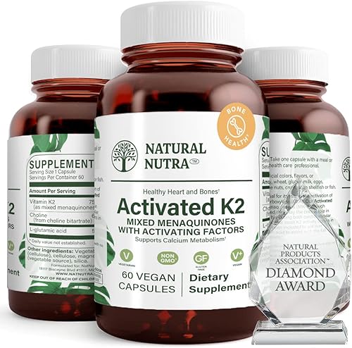 Miniatura 1 de Natural Nutra Suplemento de vitamina K2 de espectro completo, apoya la salud cardiovascular, función hepática, salud metabólica, salud cardíaca,