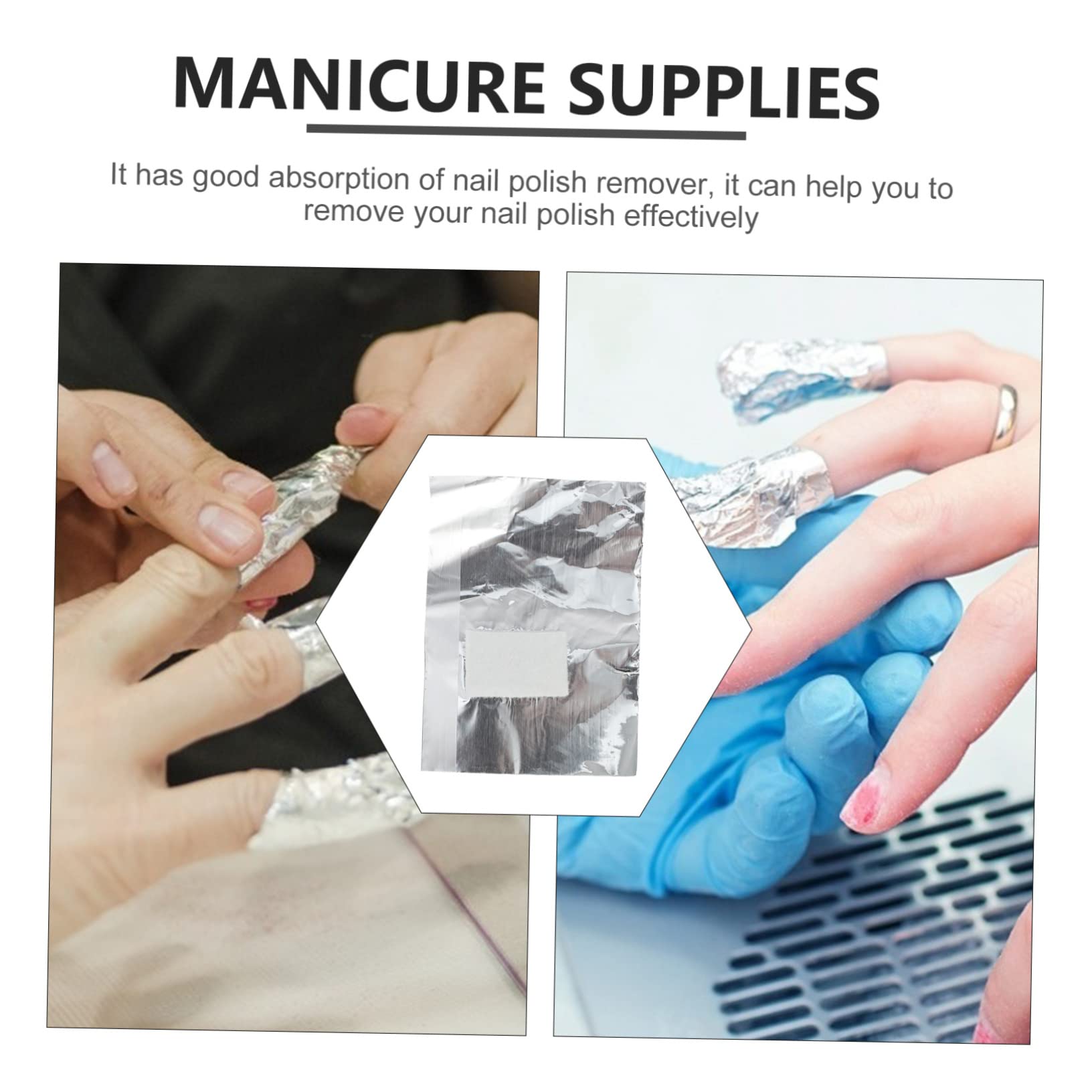 WOONEKY 600piezas Almohadillas Desechables Para Remover Esmalte De Uñas Foil Wraps Para Eliminación De Gel Para Manicura Casa y Salón