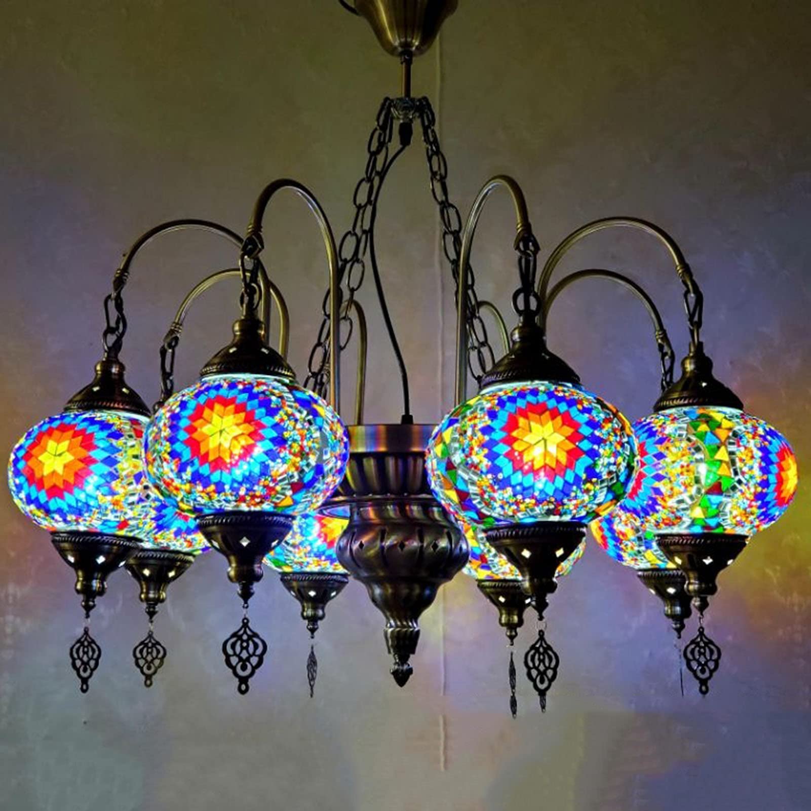 Lámpara de araña clásica romántica de Cristal Fluido de Turquía, lámpara de araña de Mosaico para Club, lámpara de café, lámpara de Restaurante Occidental, lámpara de Restaurante,