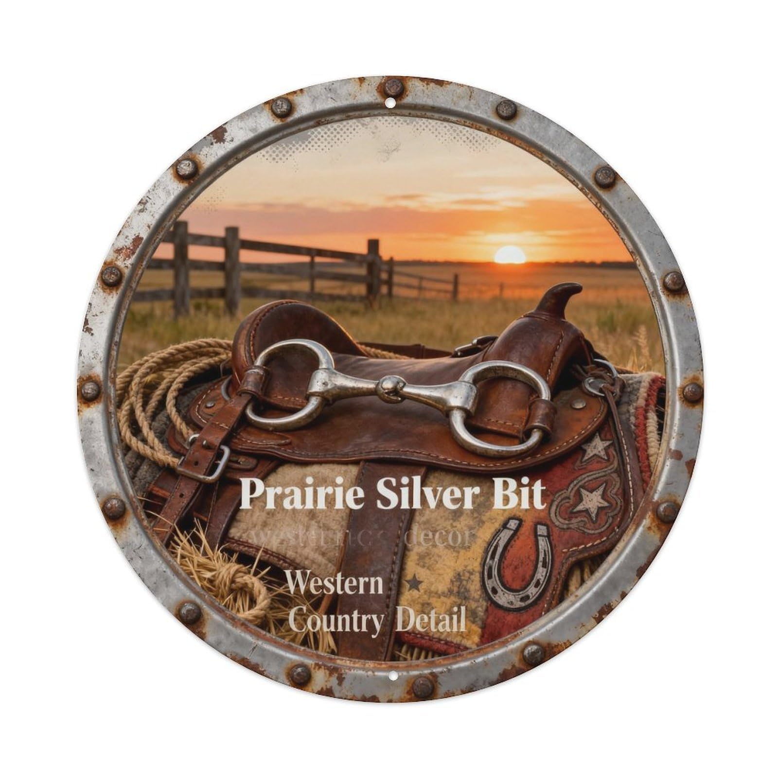 Prairie Silver Bit Metal Tin Sign Plaque