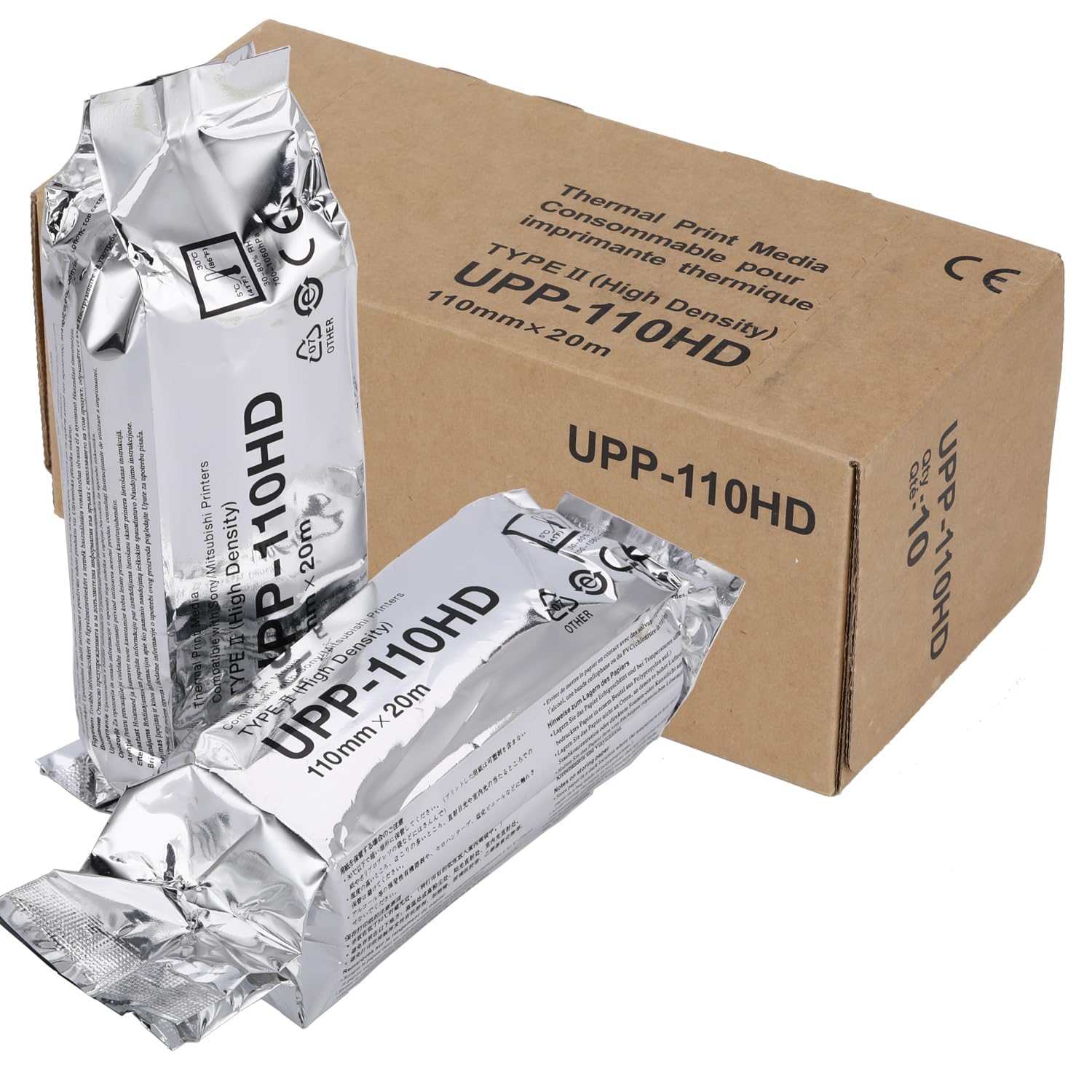 Compatible for Sony UPP-110HG, High Gloss Ultrasound Paper 110 Film/Media,110mm x 18m 10 Rolls