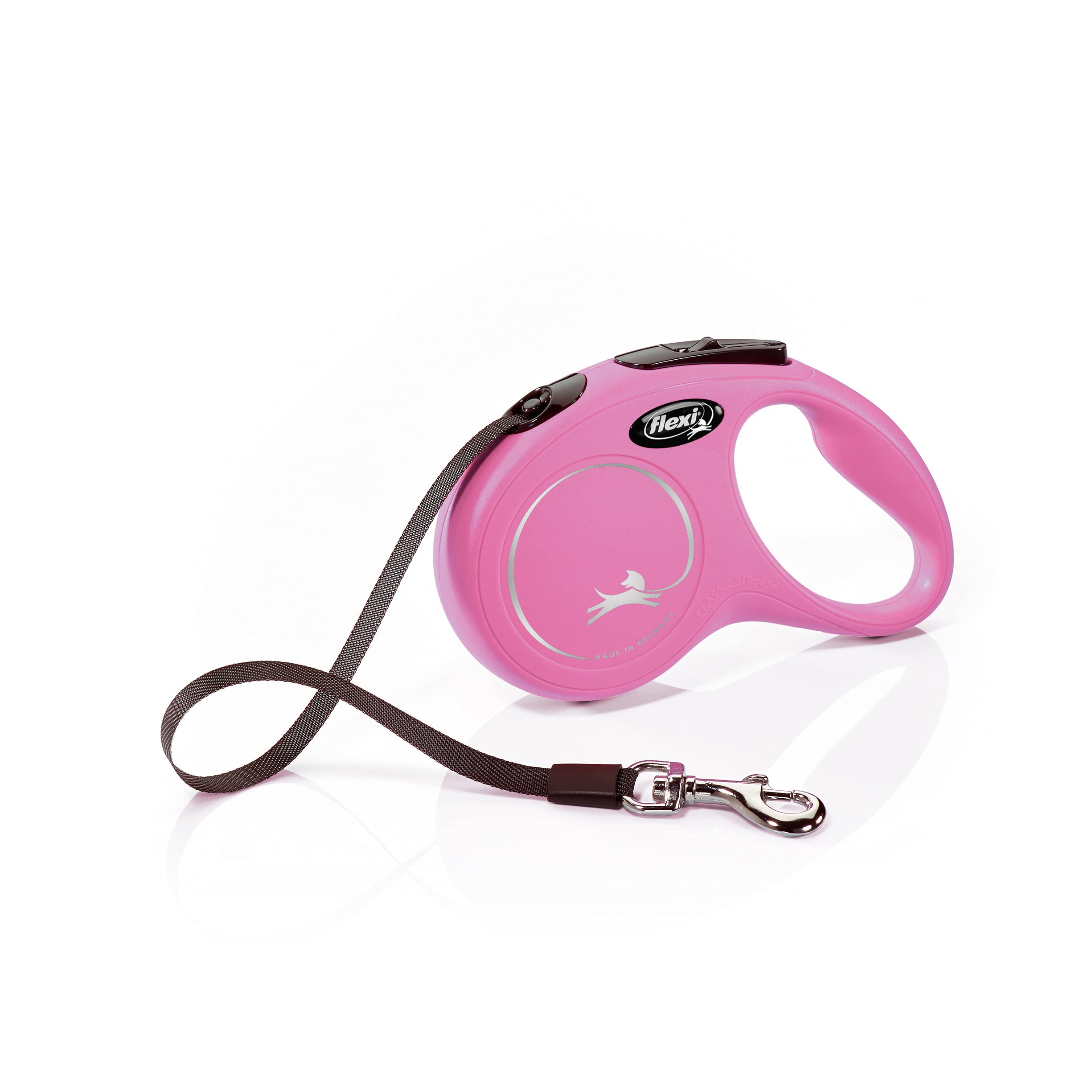 Flexi Retractable Dog Leash, New Classic Heavy Duty Tape Pet Leash for Walking Jogging Training, Anti-Slip Grip Handle, 5 m, Hold Up to 15 kg, Pink, Small (B096G1X6R6) Amazon Price History, Amazon Price Tracker