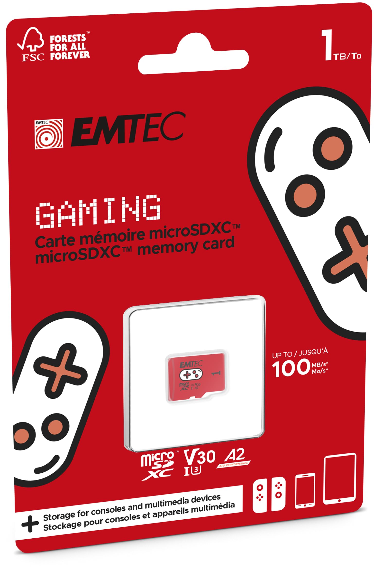 EMTEC MicroSDXC Gaming 1TB UHS-I U3 V30 A2 - Dettaglio