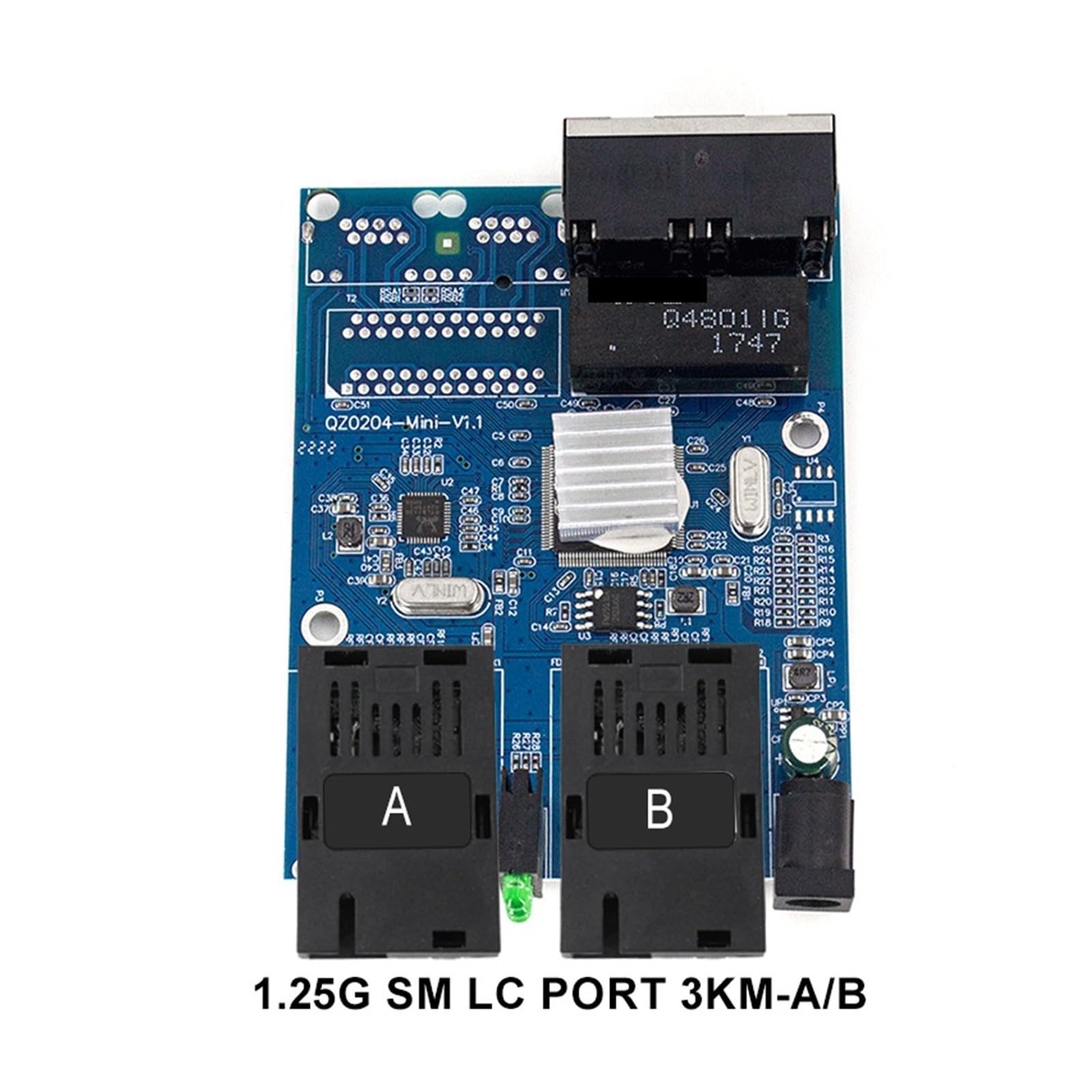 Convertisseur Fibre Optique Gigabit, émetteur-récepteur Optique Mini 1000/M 2 SF.p, commutateur Ethernet 2 RJ45(with AB Module 20km)