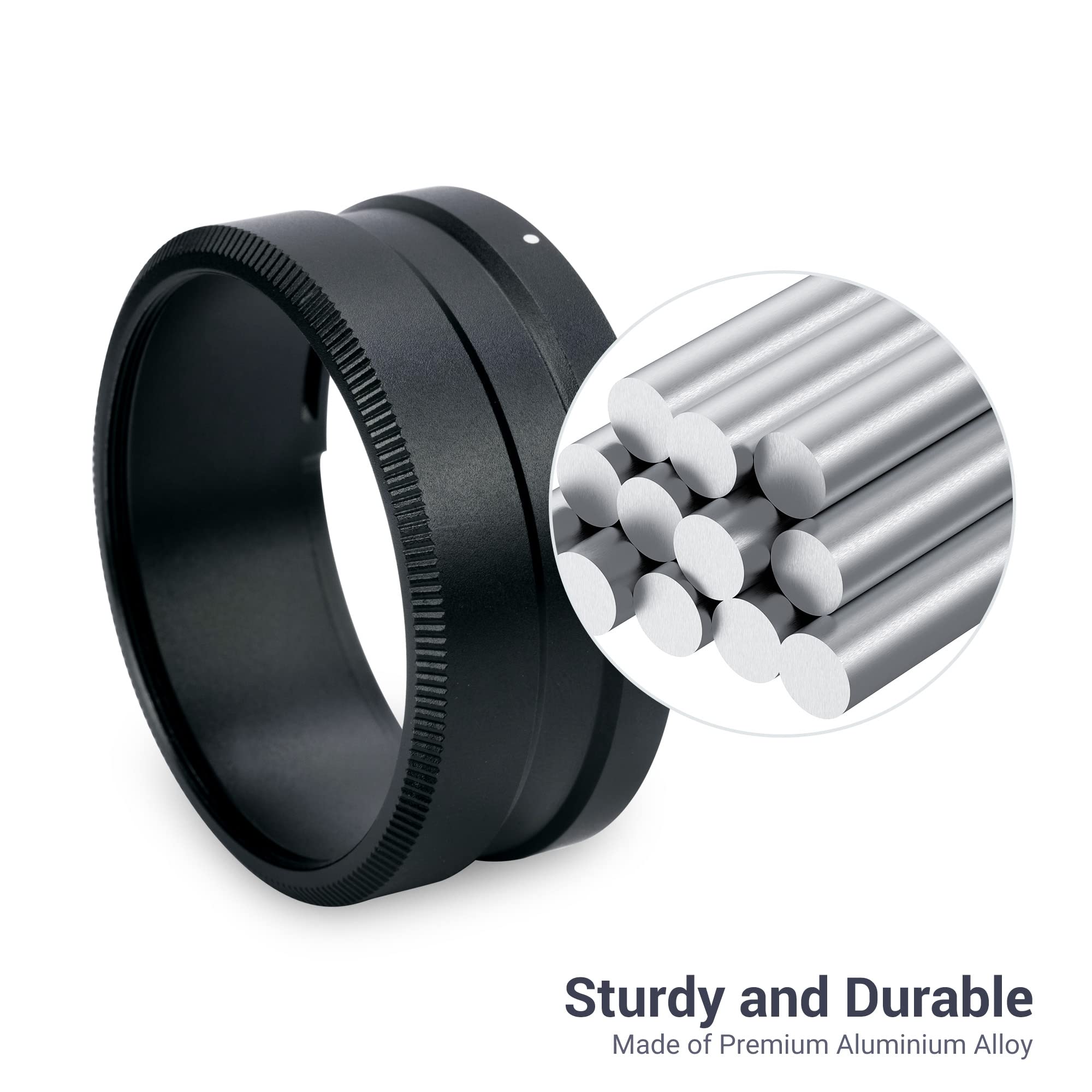 JJC Bague d'adaptation en métal pour objectif RICOH GW-4 Wide Conversion Lens to GR III GR3, remplacement pour adaptateur d'objectif RICOH GA-1