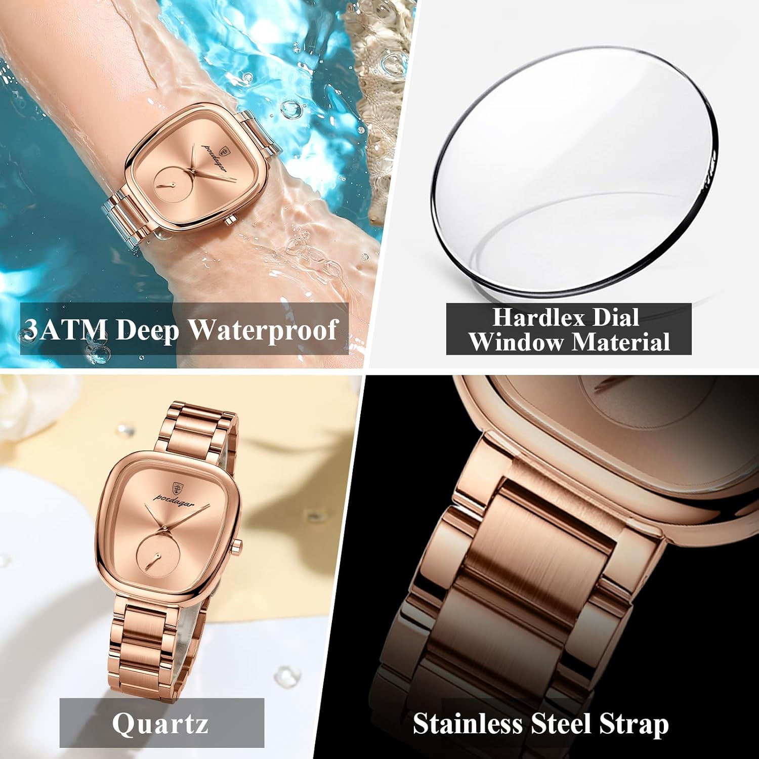 Poedagar Luxury Watch for Woman Waterproof Stainless Steel Quartz Ladies Watch Women's Fashion Business Classic Watches Elegant Female Clock