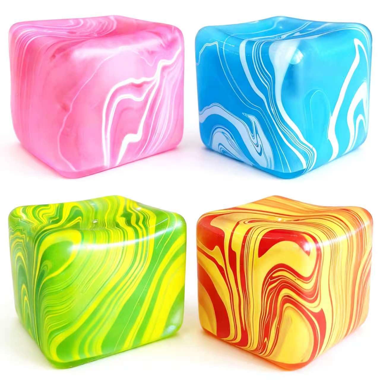 Photo 1 of 2 Pack (2.2 Inch) Slow Rise Fidget Toys,Squishies Ice Cube Shape, Sensory Toy for Kids, Stress Relief Squeeze Balls, 