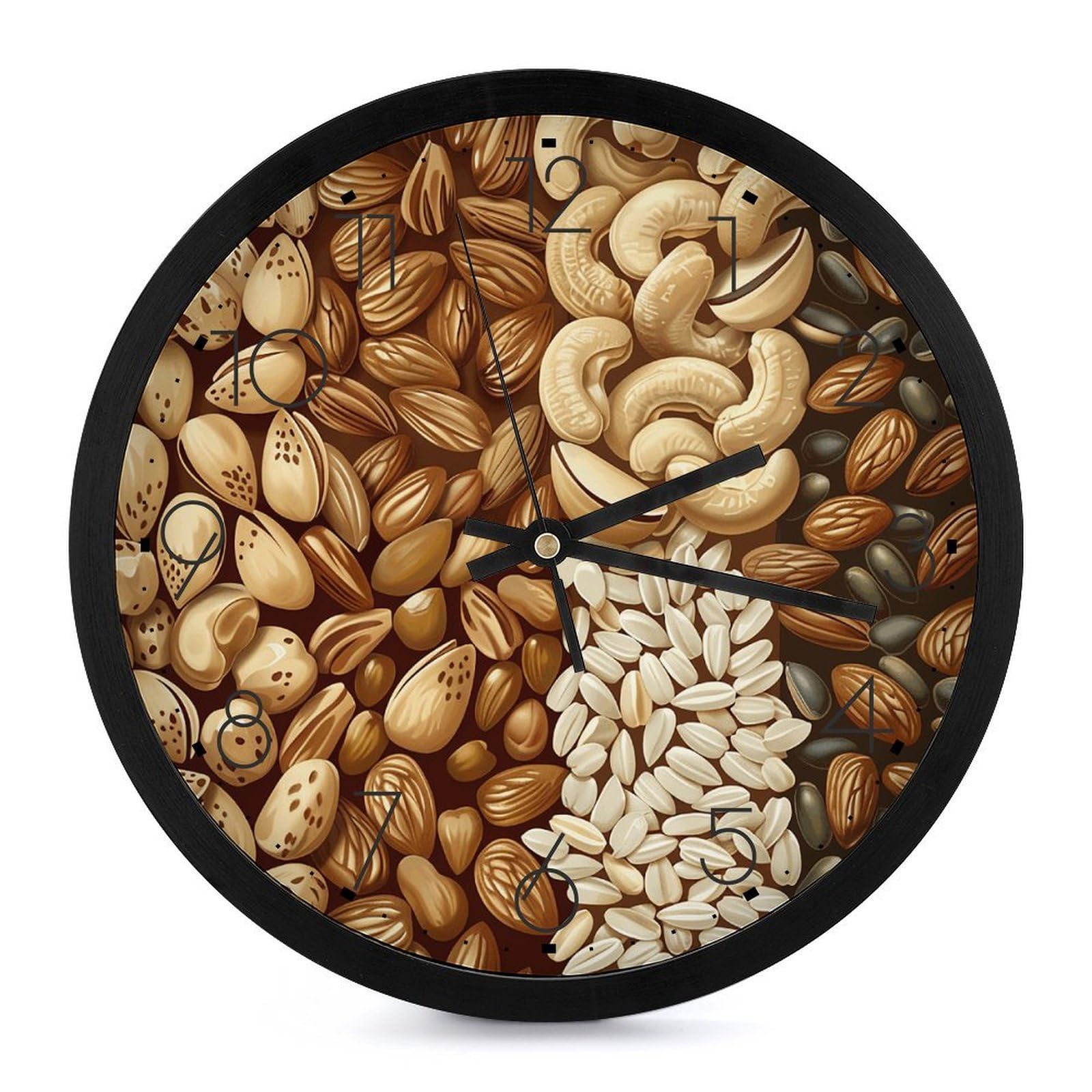 Horloge murale à piles sans tic-tac grand format design écrous et chiffres lisibles salon