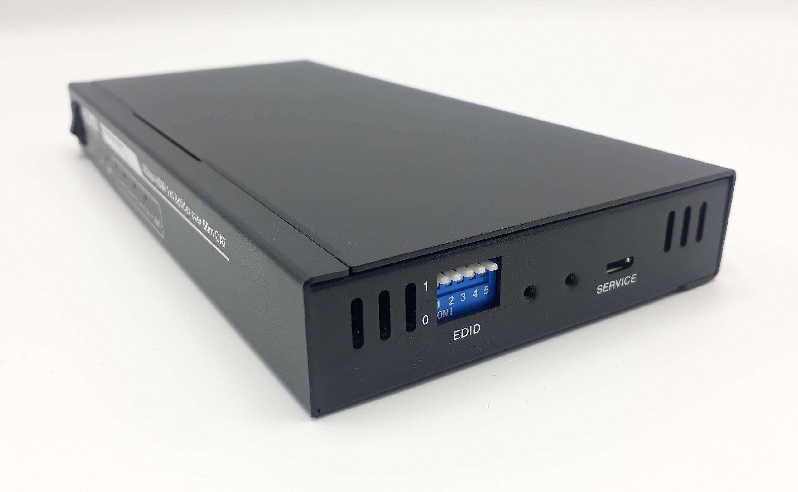 Répartiteur HDMI FOURKAY 1x4 sur Ethernet Cat6/7 avec 4 récepteurs PoC et Sortie en Boucle HDMI. Transmettez 4K60Hz jusqu'à 35 m ou 1080p à 60 m. Extraction Audio. Retour du Signal de Commande IR