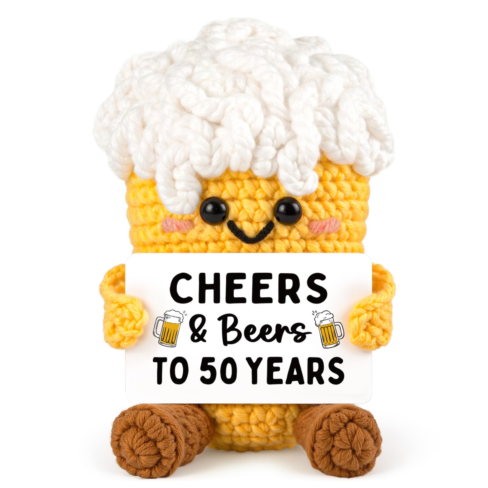 50th Birthday Gifts - Handmade Crochet Beer Mug -1