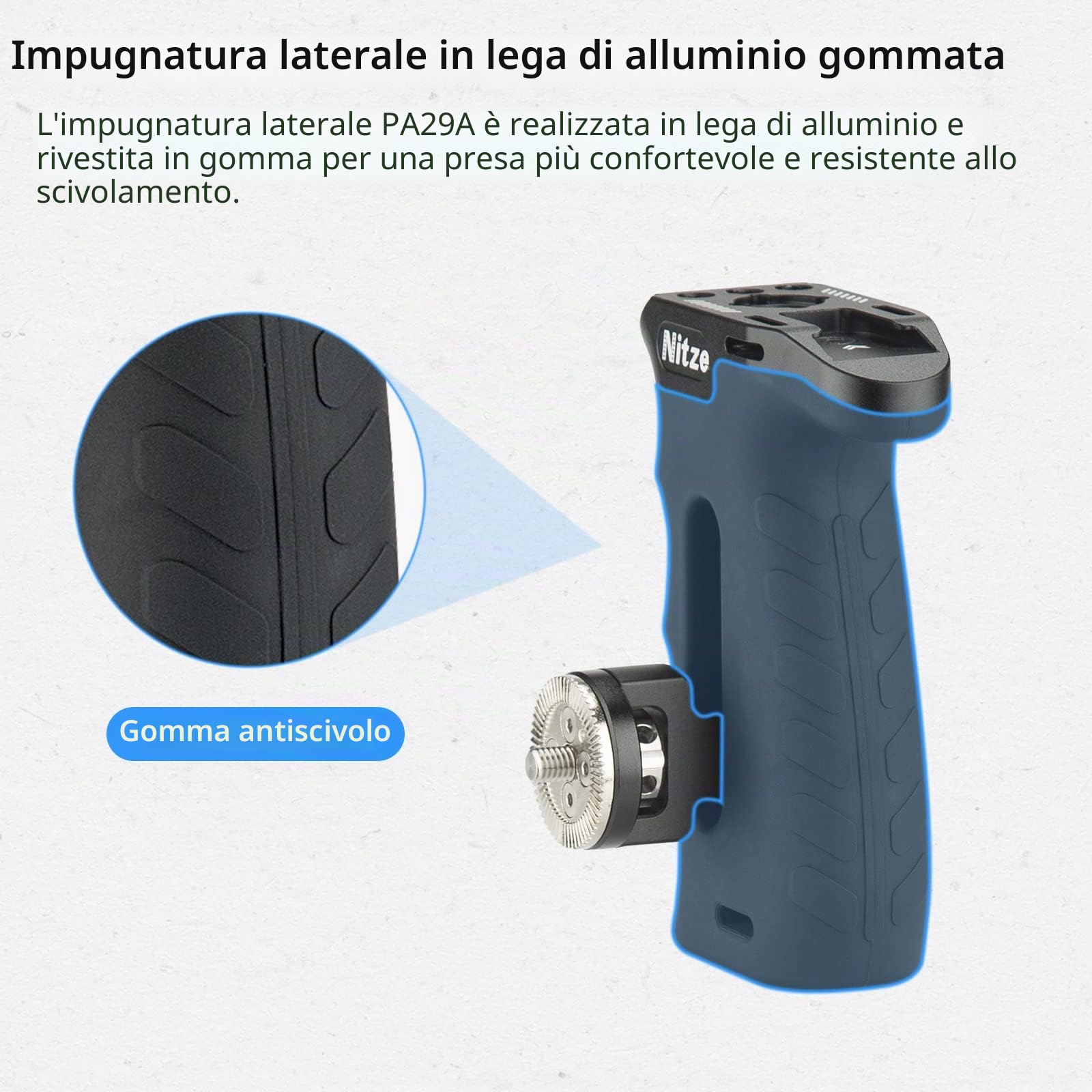 Nitze Impugnatura Laterale Rosette, Ergonomica Maniglia Laterale per Mano Sinistra o Destra, Mini Side Handle Regolabile su e Giù per Camera Cage -PA29A