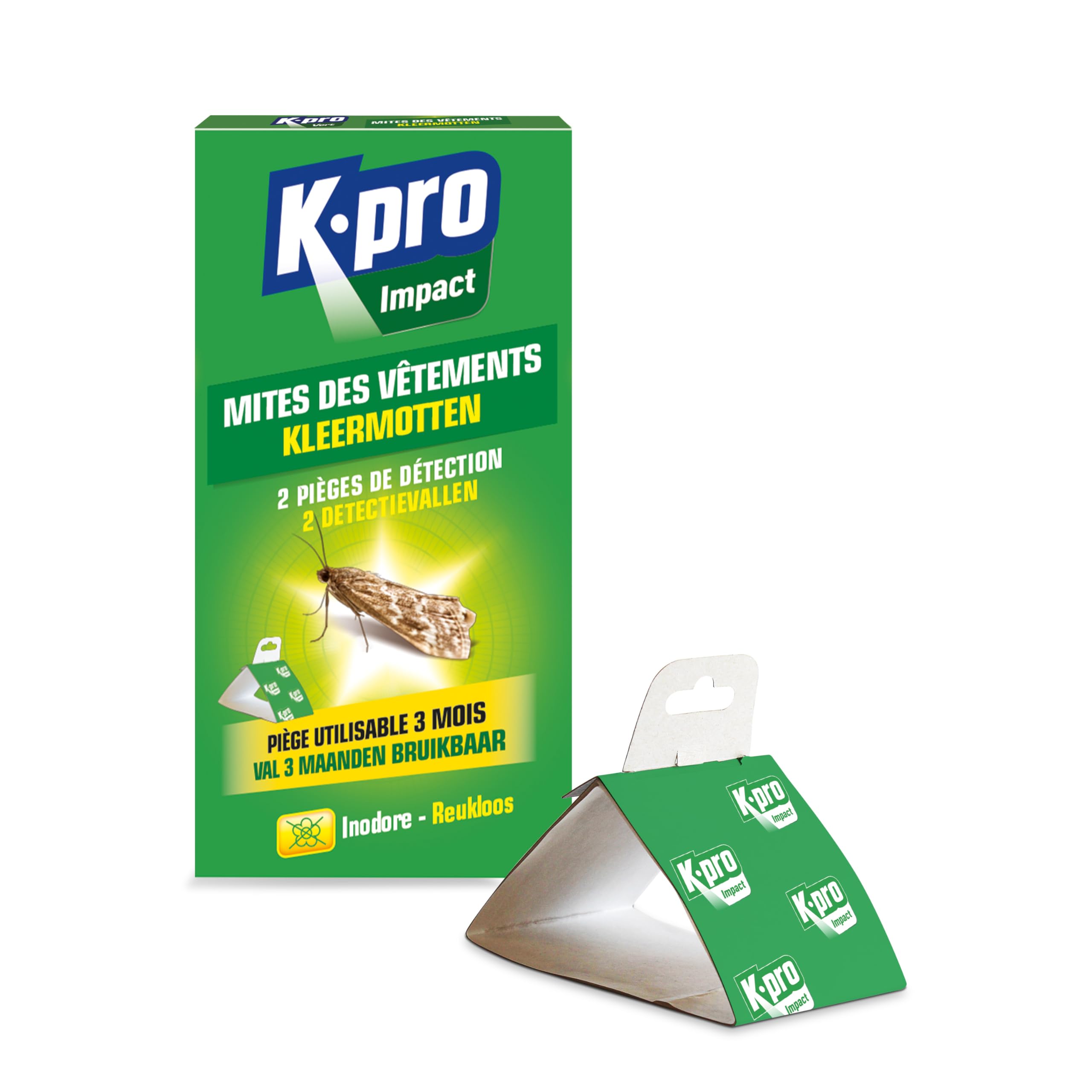 Pièges à mites vêtements K.PRO inodores et collants pour armoires et tiroirs